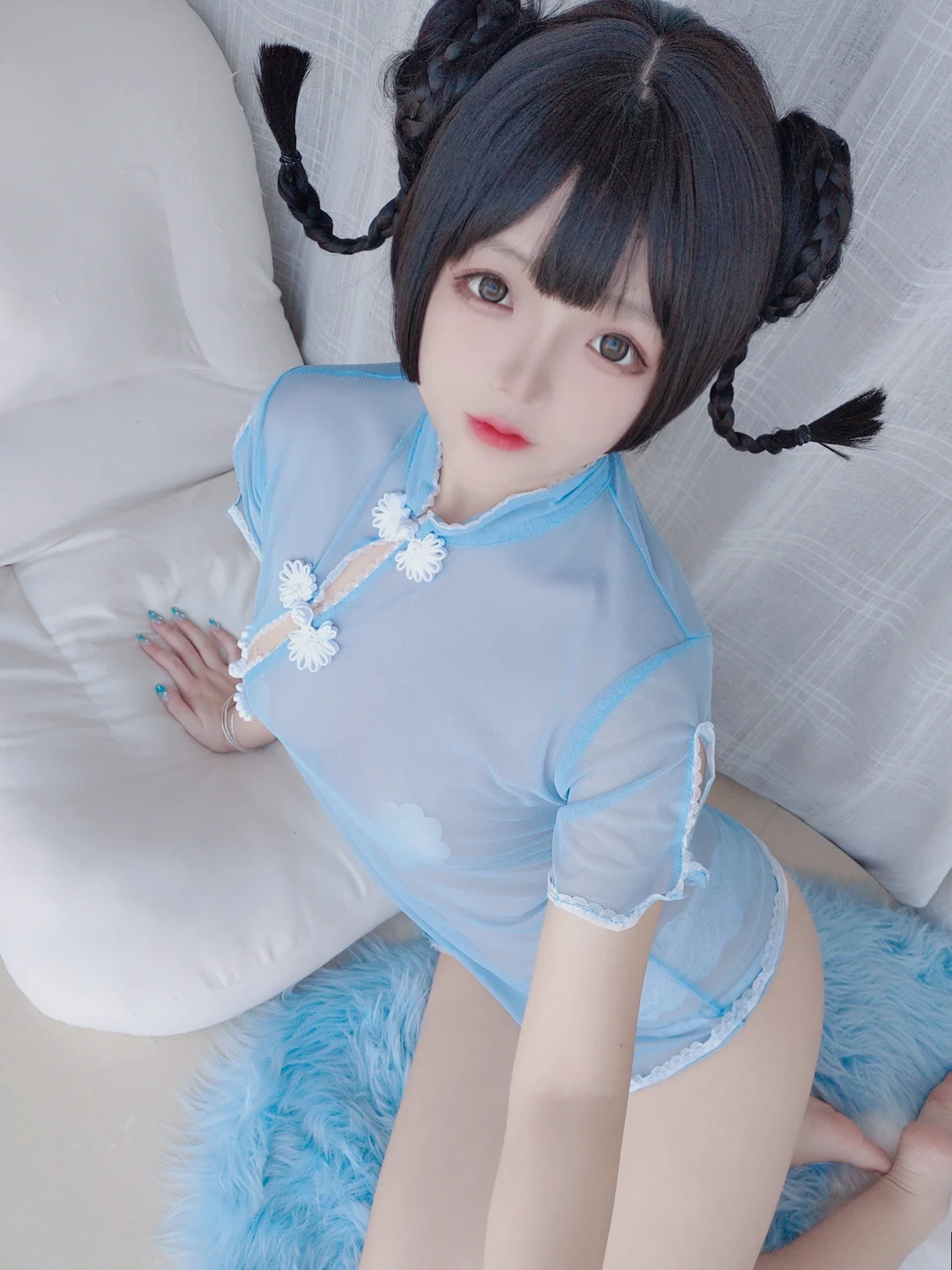 日奈娇 - 透明旗袍自拍 [50P-77MB] tg@simisebaisi 【丝足阁】001.webp